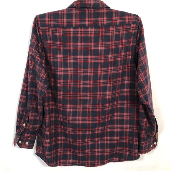 Zity Mens Lightweight Long Sleeve Flannel Shirt Large Red Plaid Button Pockets - Picture 5 of 9